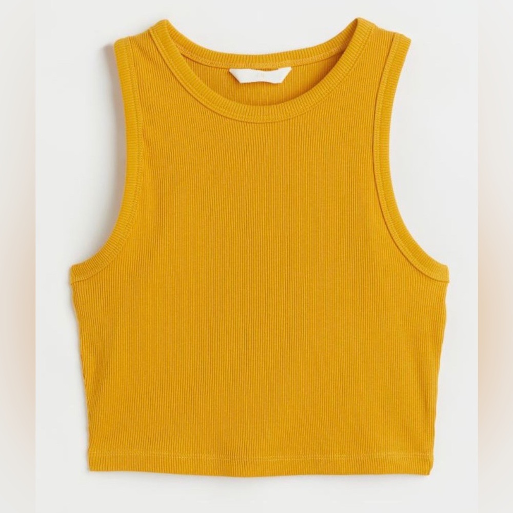 H&M yellow cropped tank top